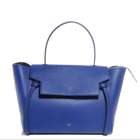 Celine Handbags - CELINE Drummed Calfskin Small Belt Bag Indigo